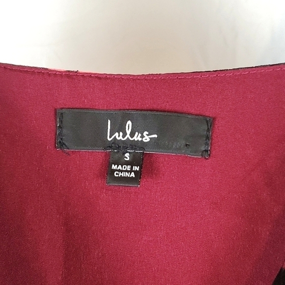 NWT Lulus Winning Your Heart Burgundy Floral Lurex Wrap Midi‎ Dress - Picture 5 of 9